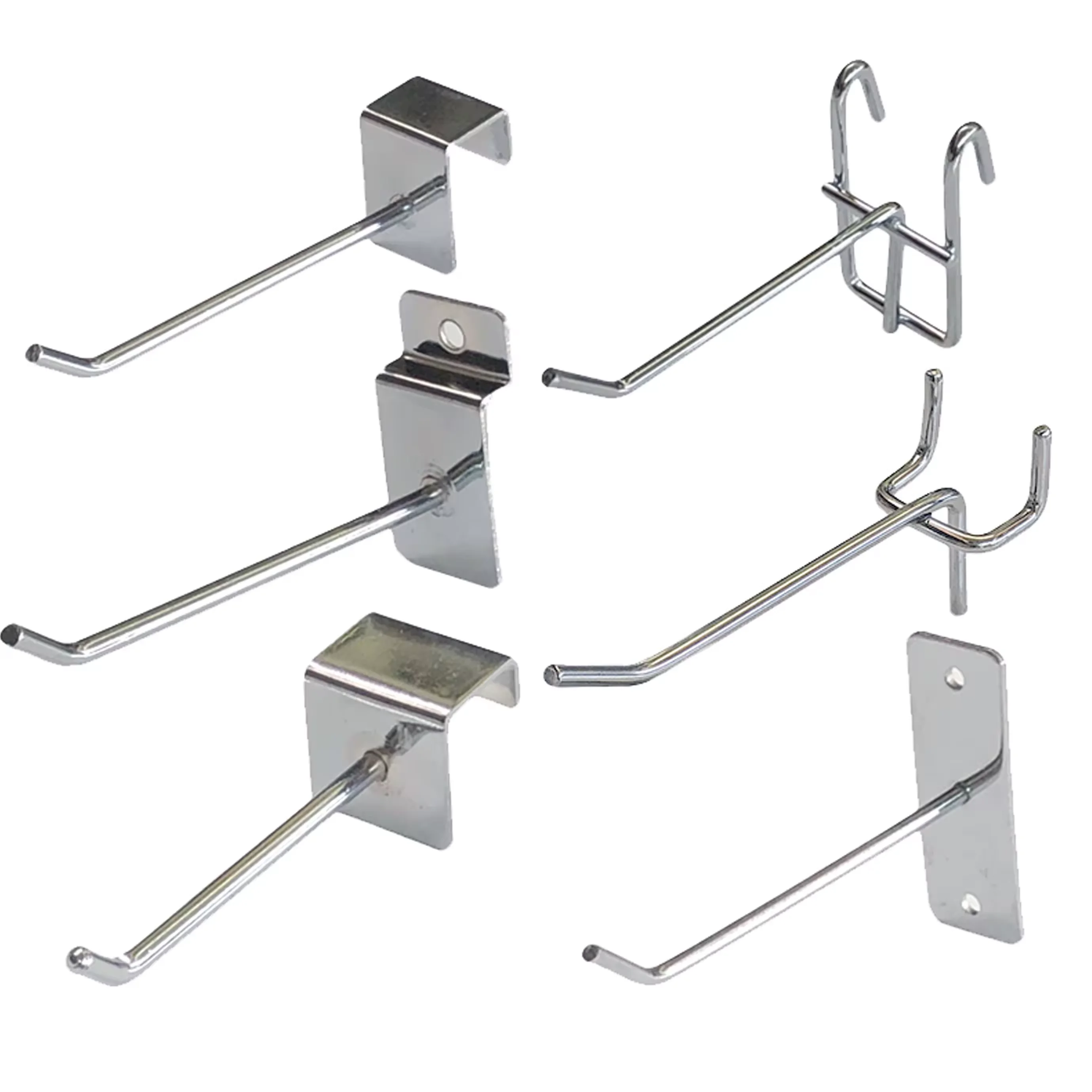 Free Sample Metal Clothes Hanging Wall Wire Hook Price Tag Pegboard Display Hooks Slatwall Hooks