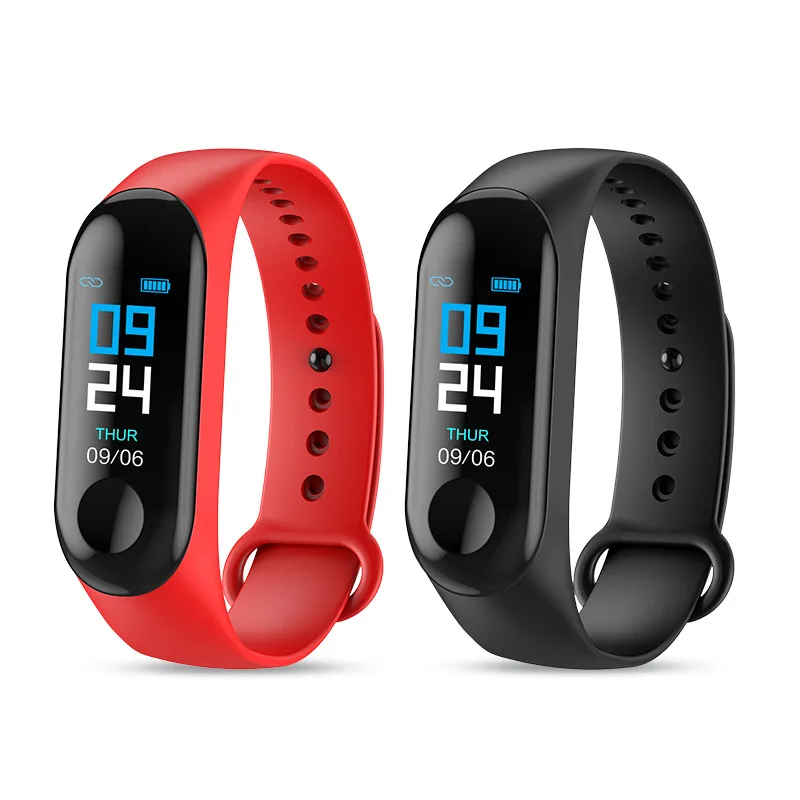 

M3 Smart Watch 2019 Original Factory Waterproof Cuff Bracelet Wear Os Sports bt Wristband Logo Android m3 smart band, Red/black/blue/purple