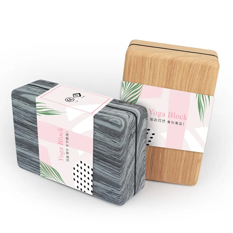 

Manufacturer wholesale custom printed logo color eco-friendly recycled high density foam POE women yoga block set 400g