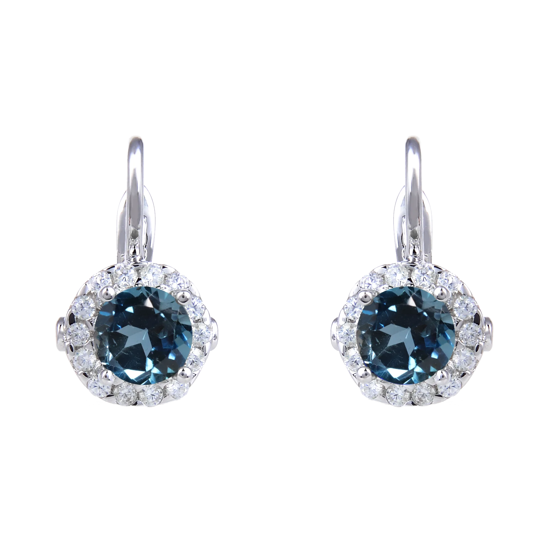 

Abiding Wholesale Hot Selling 925 Sterling Silver Gemstone Natural Topaz English Back Earrings Women Jewelry, Customized color