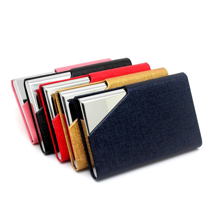 

Best Hot Selling High Quality Aluminium Card Holder PU Leather Dog Business ID Card Holder in Stock, Natural