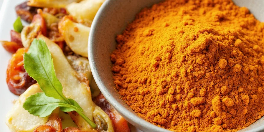 Homemade Madras curry powder stored in a glass jar