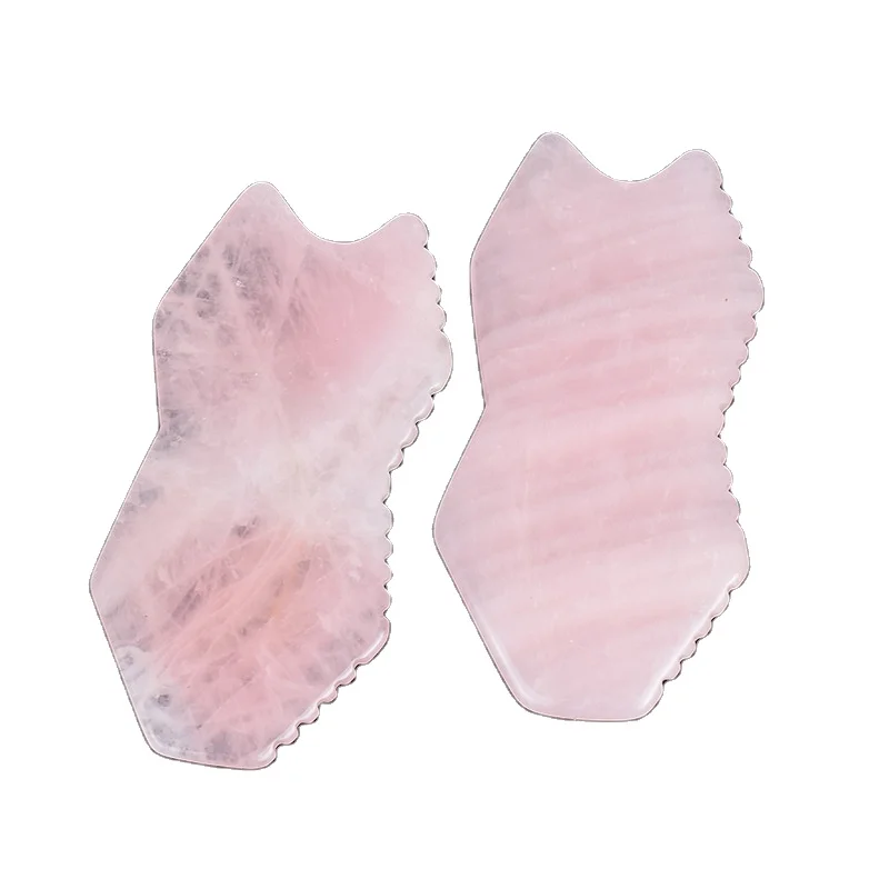 

Advanced Rose Quartz Jade Gua Sha for Facial blood circulation beauty, Pink