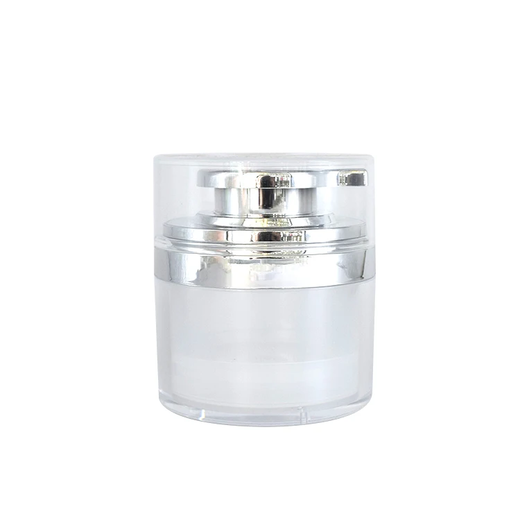 Cosmetic Containers 30ml Silver Airless Pump Bottle 30g Cream Jar For