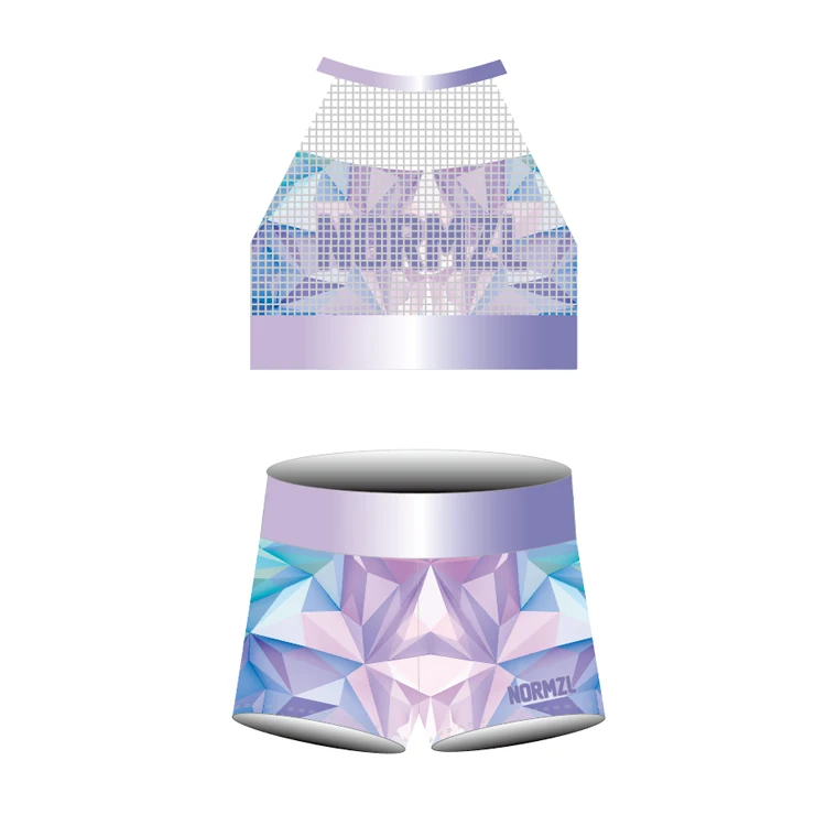Cheerleading Shorts And Bra Two Pieces Uniforms For Kids Practice Wear Cheer