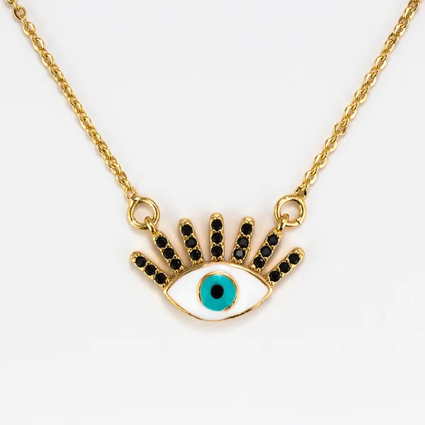 

Europe and the United States cross - border for devil's eye pendant necklace micro charm necklace Turkey eyes jewelry