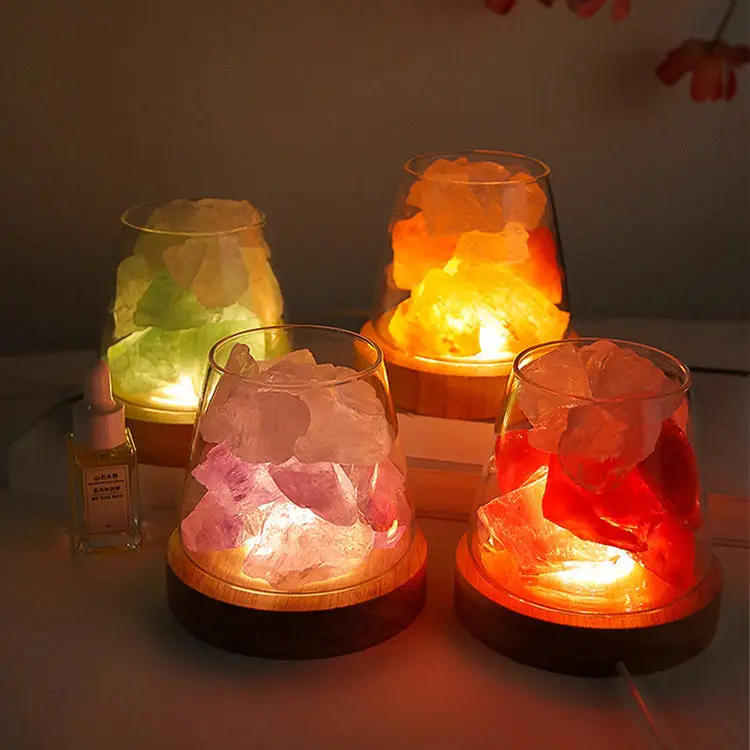 

New Natural Himalayan Pink Crystal Salt Stone Essential Oil Aromatherapy Aroma Salt Lamp For Yoga Crystal Lamp