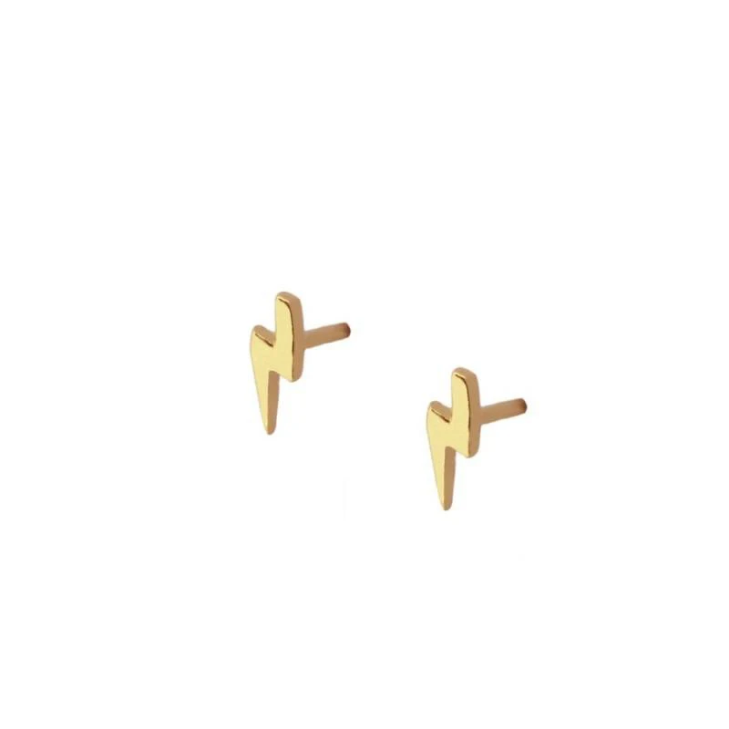 

CANNER Minimalist Women 18K Gold Vermeil S925 Sterling Silver Lightning Stud Earrings For Girls