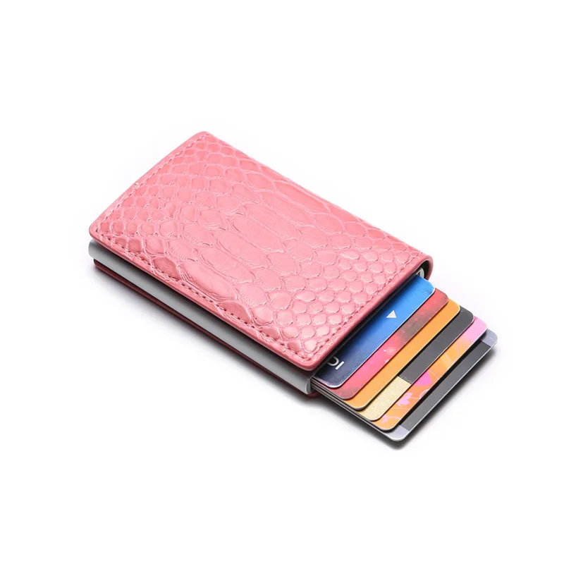 

New Men's Croc PU Leather Wallet RFID Blocking Pop Up Credit Card Holder Wallet With Money Clip For Ladies