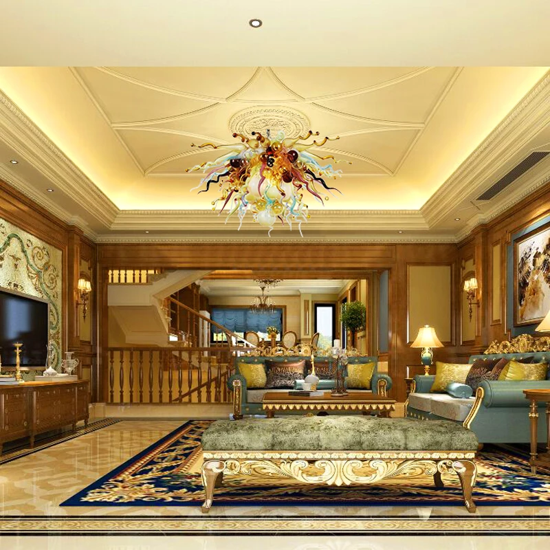 

blown glass led pendant light chandelier modern light fixtures