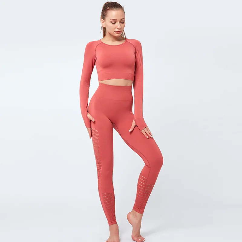 

Fitness Suit Running Long Sleeve Crop Top Vest Peach Hip High Waist Yoga Pants, Picture