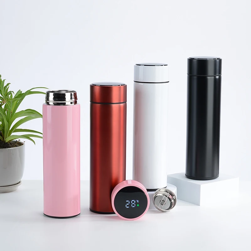 

304 Smart Thermos Bottle LED Temperature Display Intelligent Smart Leakproof Vacuum Flasks Water Bottle, Red/black/white/pink/dark blue