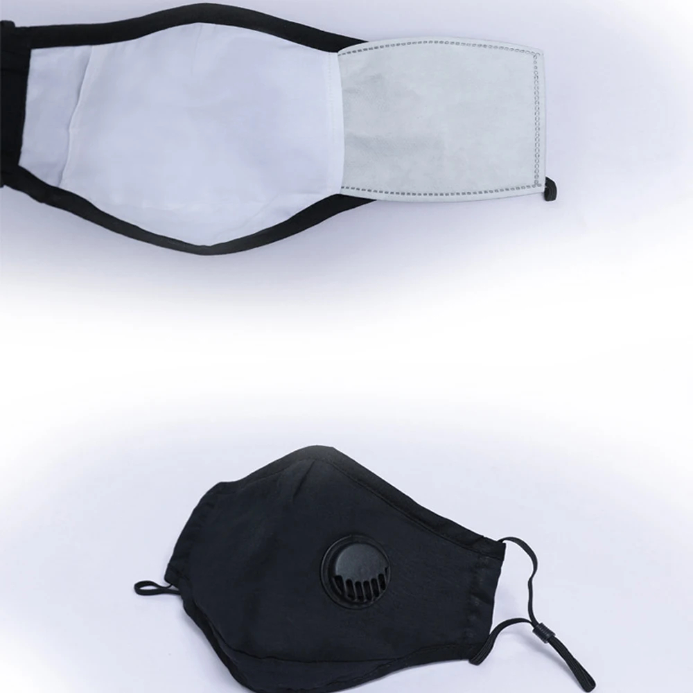 5layers Pm2.5 Washable Costom Face Cotton Cloth Dust Adult Mask Masker With Valve Filter Inside