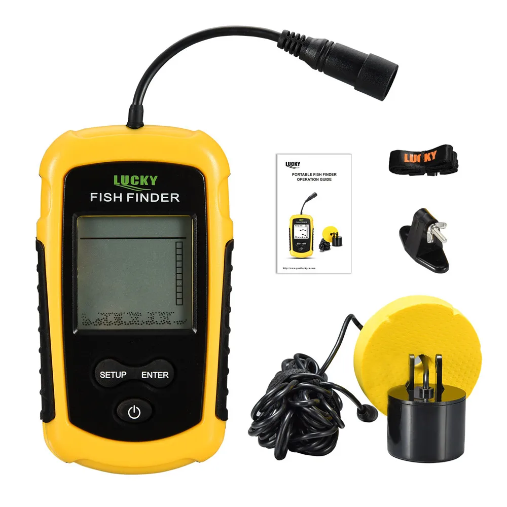 
FF1108-1 Portable Fish Finder ice fishing Sonar Sounder Alarm Transducer Fishfinder 0.7-100m fishing echo sounder 
