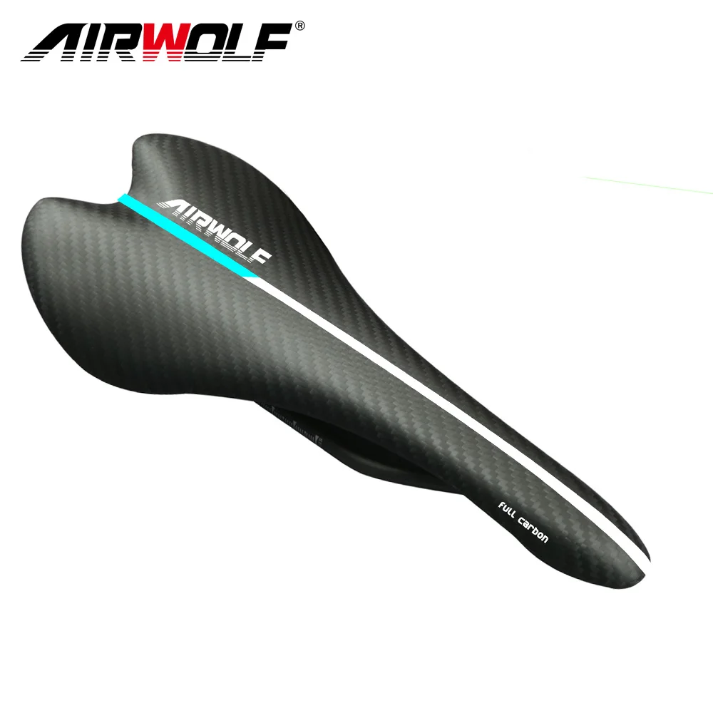 

AIRWOLF Full Carbon Fiber Road MTB Bike Saddle Seat 3K Matte/Gloss Lightweight Cycling Parts 270X120MM