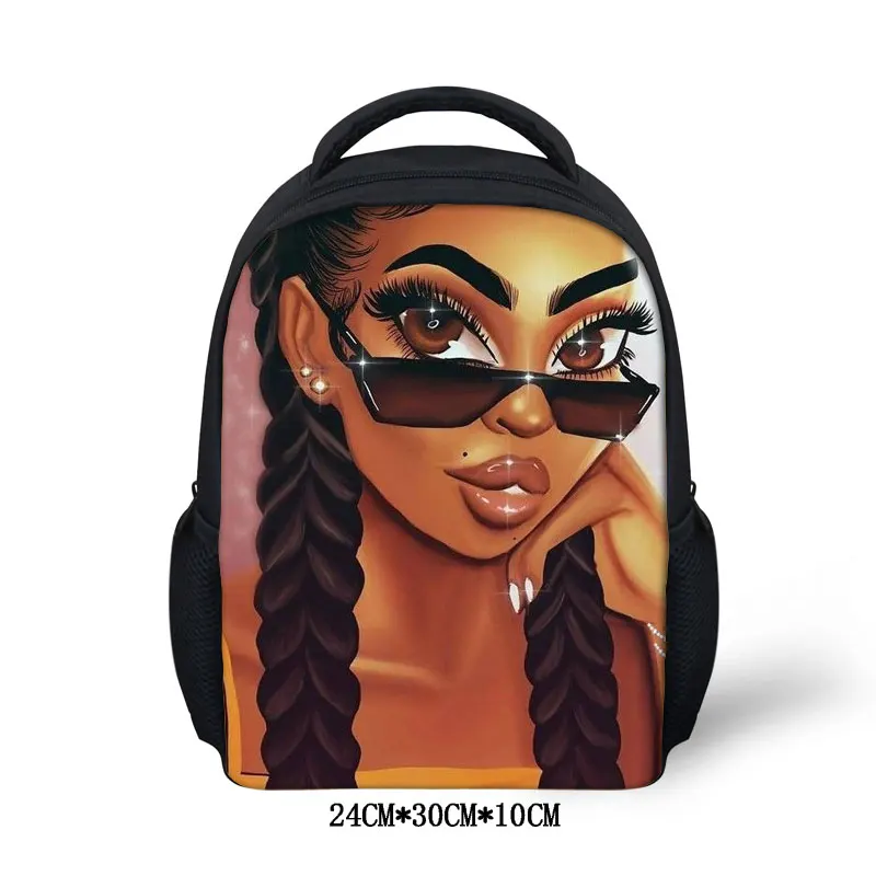 

Fashion African Girls Printing Backpack Girls School Bag Kids Children Schoolbags Lovely Baby Bags Gift for Girl, As the picture