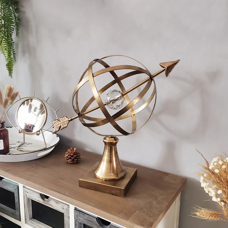 

Wrought iron home living room office decoration supplies globe ornaments home decoration