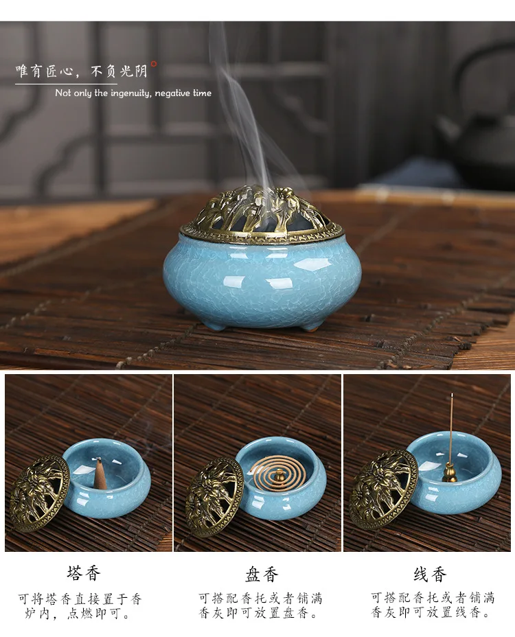 Ceramic Incense Burner Dubai Smoke Backflow Essential Oil Arabic