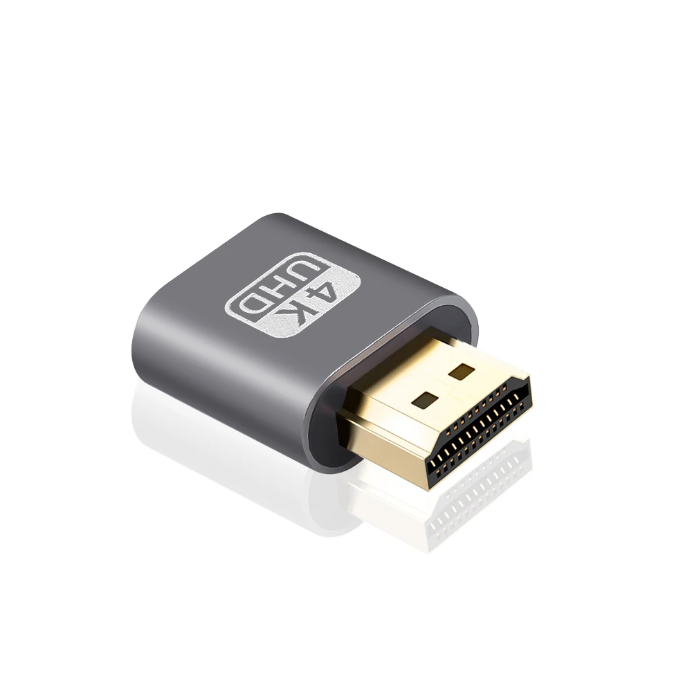 

HDMI-compatible Virtual Display 4K DDC EDID Dummy Plug EDID Display Emulator Adapter Suppor 1920x1080P For Bitcoin Mining, Black
