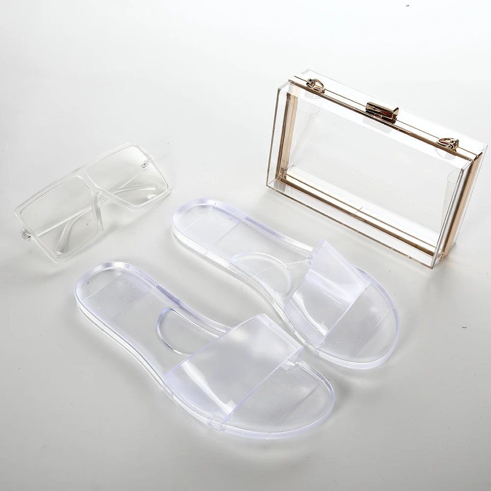 

2021 new purse and slides set shoes shoe purses