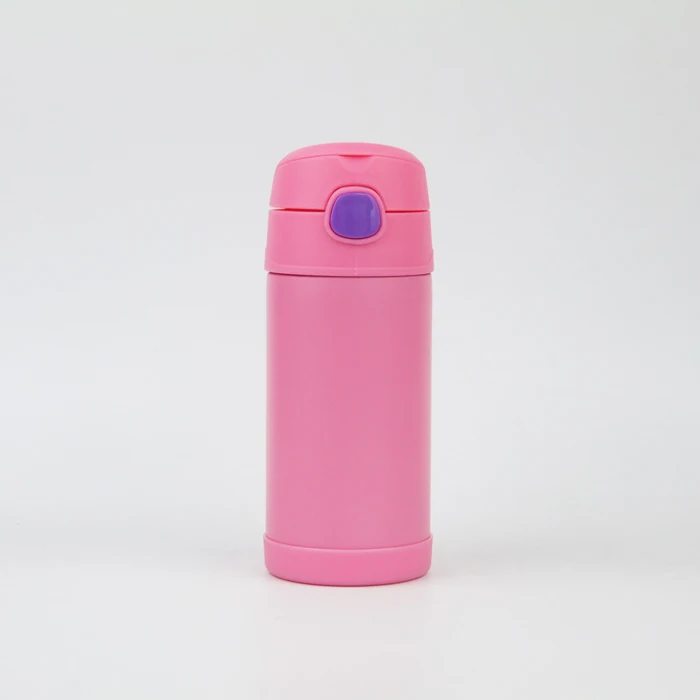 

300ml Pink double walled stainless steel insulated travel cups school sports water bottle with save lock for kids