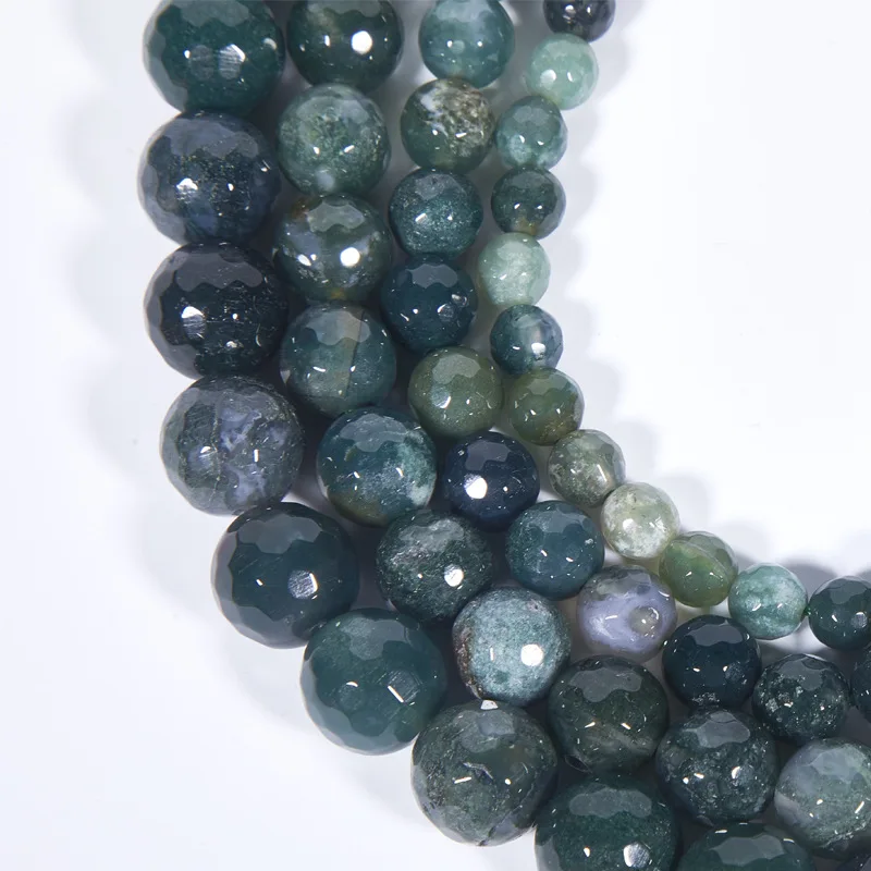 

High Quality Natural Aquatic Agate Stone Loose Beads Cut Gemstone Beads DIY Necklace