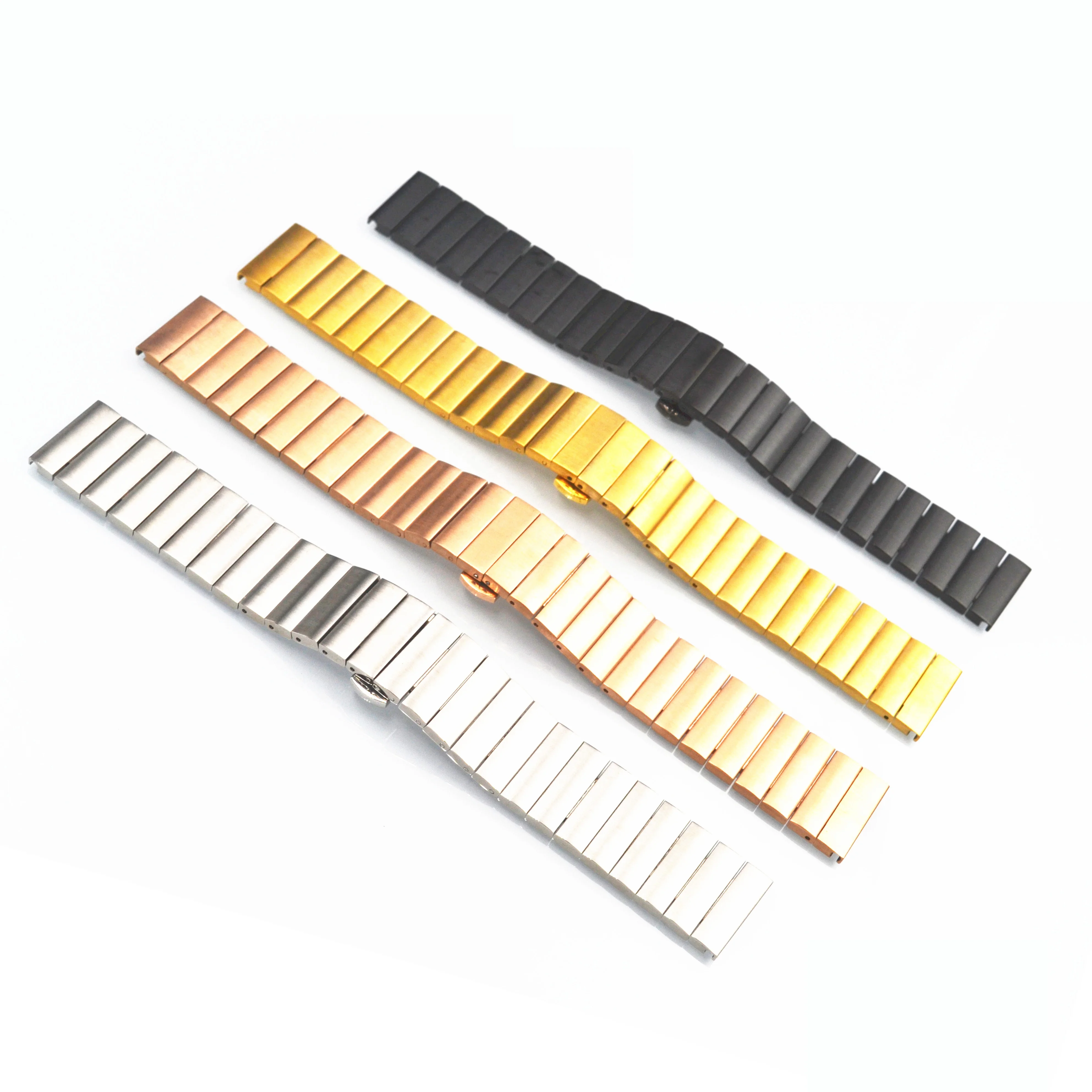 
Hot selling items butterfly lock solid metal watch strap band for smart watch bracelet with quick release pins 