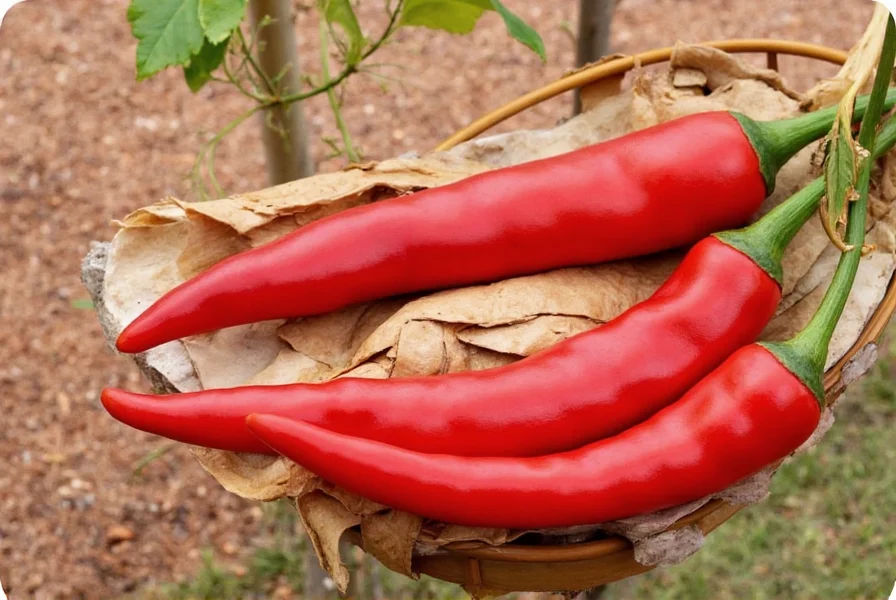 Fresh serano chiles at a local market