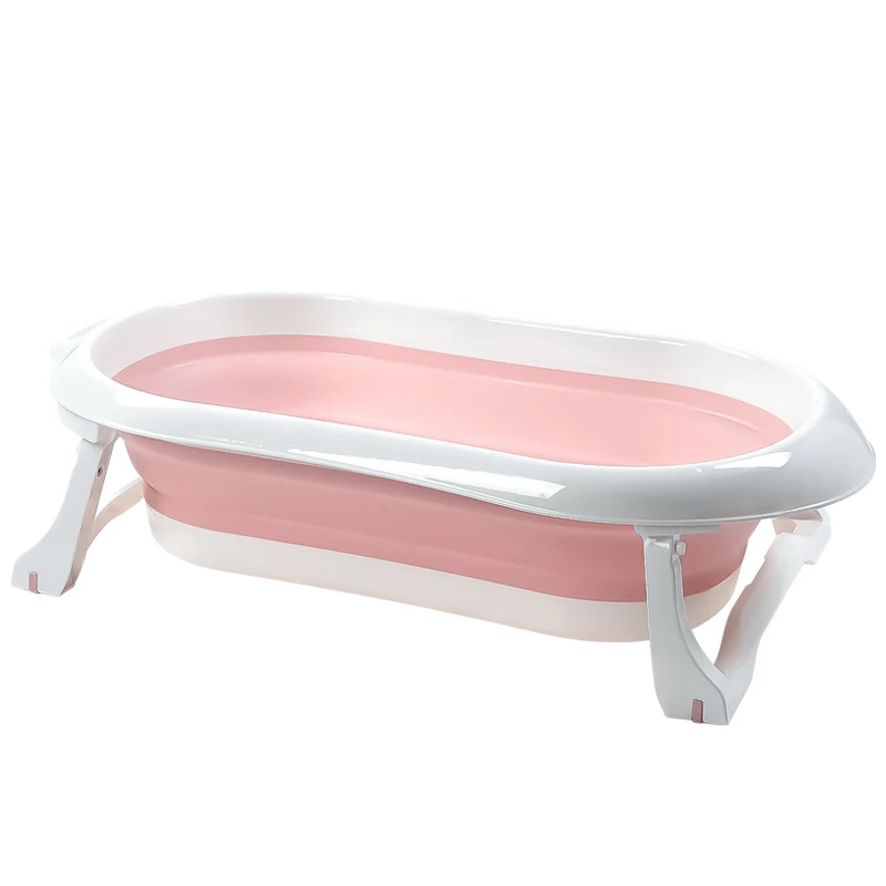 

Kimpets 2021 Pet Grooming Tools Best Sell Foldable Basin Anti-slip Bath Tub For Pets, Pink/sky blue