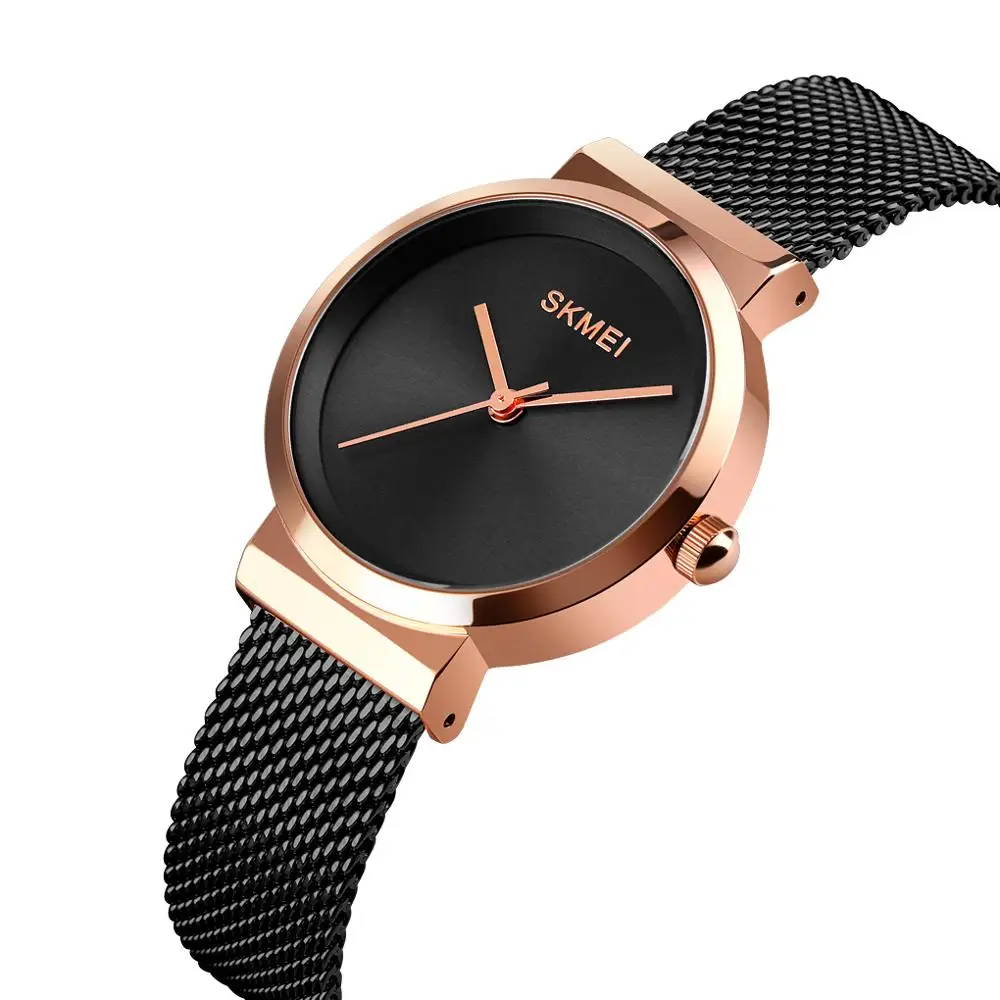 

Simple Fashion Skmei 1595 Ladies Watch Quartz Wrist 30 atm Stainless Steel Strap OEM Wristwatches for Women