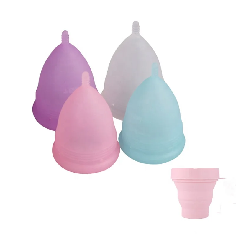 

Wholesale Low Price Silicone Monthly Eco-friendly Carefree Period Hygiene Women Reusable Menstrual Cup, Transparent pink blue purple