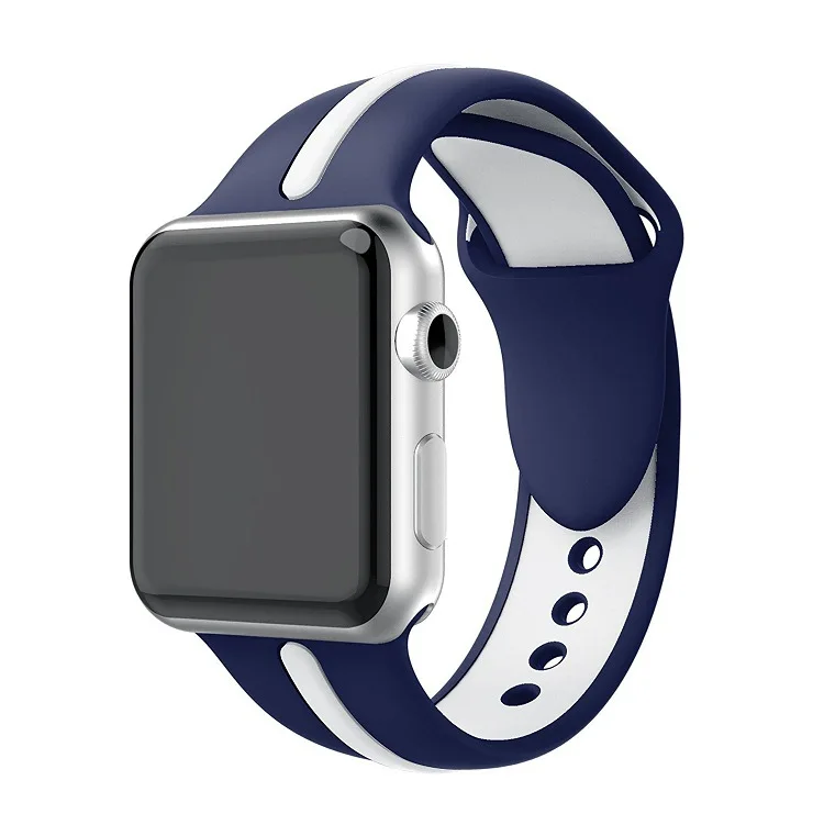 

Factory Supply men watches silicone leather strap for smart watch, Blue black blue white orange black red black