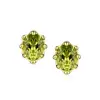 Natural olivine silver stud shield shaped peridot gold plated earrings