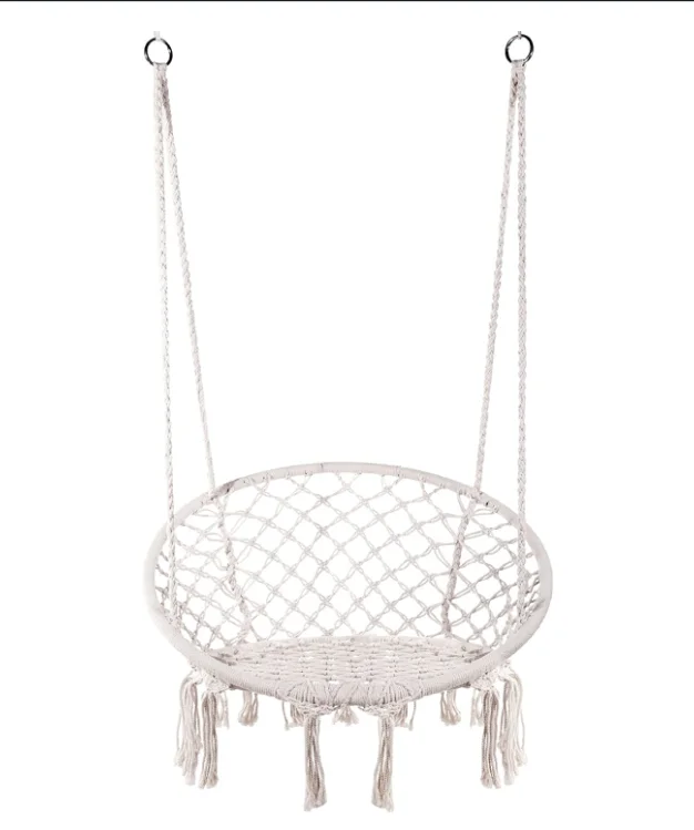 Woqi Cotton Rope Basket Portable Ultralight Woven Hotsell Durable Hammock Seat Chair for Patio Porch Garden Swing Chair