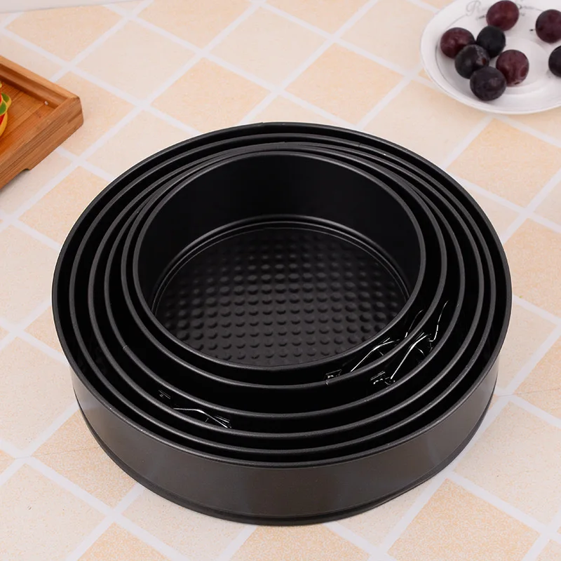 

6 Pieces Cake Molds of Round non-stick Round Leakproof Springform Cake Pan Set Pan with Removable Bottom Set with Color box, Black, gray