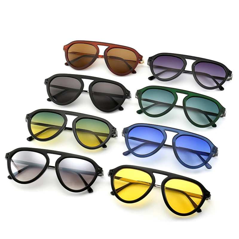 

Supplier High Quality Stylish Round plastic Custom PC frame Ac lens Punk Driving Sunglasses Sun Glasses Stock For Women Men