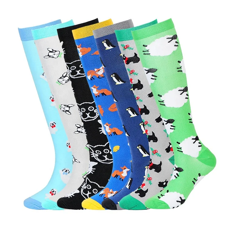 

2021 Spring And Summer New Animal Cartoon Compression Socks High Elastic Socks Sports Socks Breathable And Sweat-absorbent, Custom color