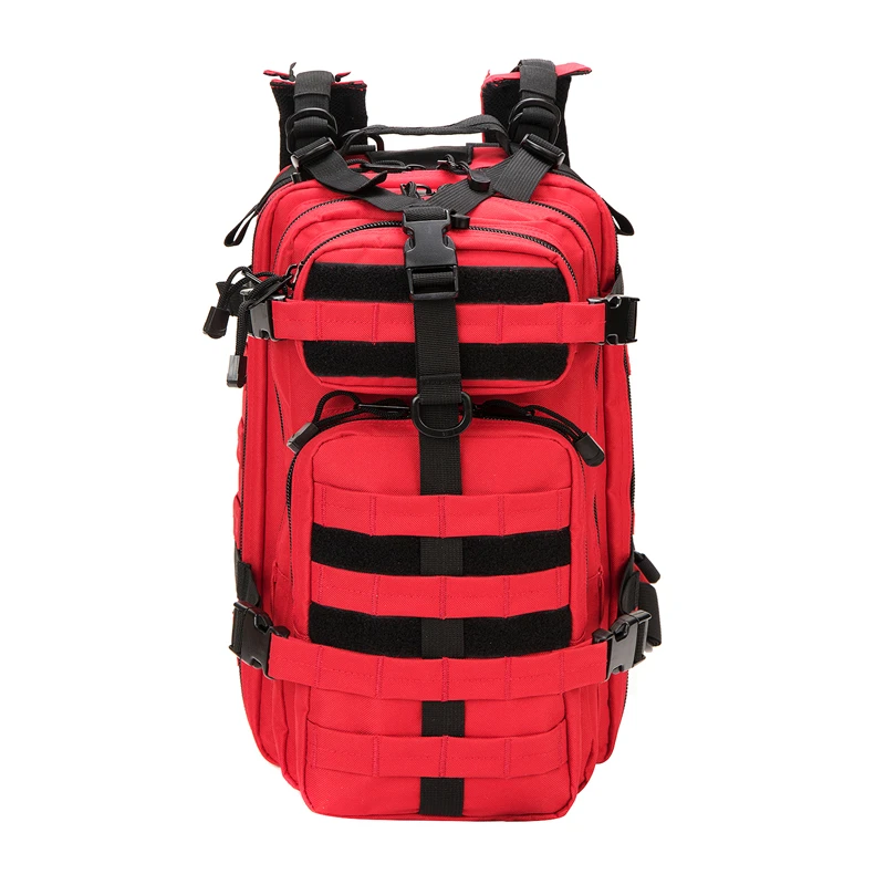 

Small 30L Rucksack Flag Patch Outdoors Bug Out Bag 3 Days Climbing Sport outdoor sport Travel Military Tactical Backpack, Red