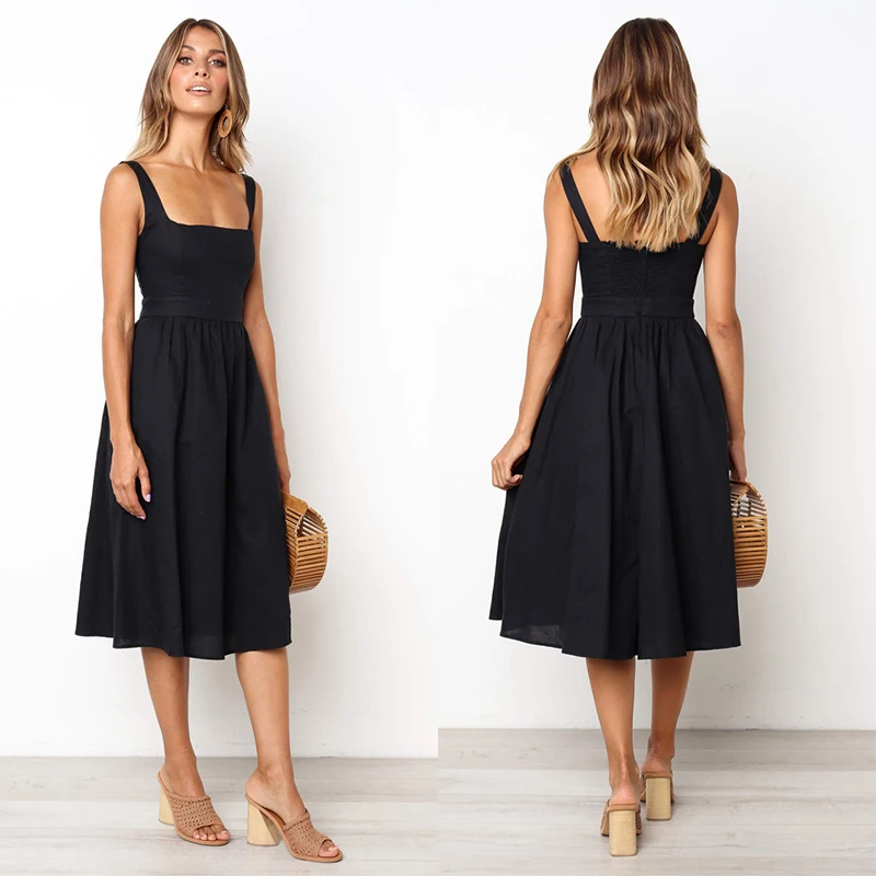

Christmas Clothing Women Casual Dress Sexy Sleeveless Flare Dress, Red