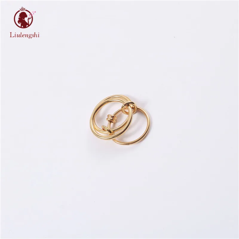 

Wholesale Jewelry Classical Gold Plated 3 Rounds Ring Fashion Stainless Steel Triple Round Knot Ring