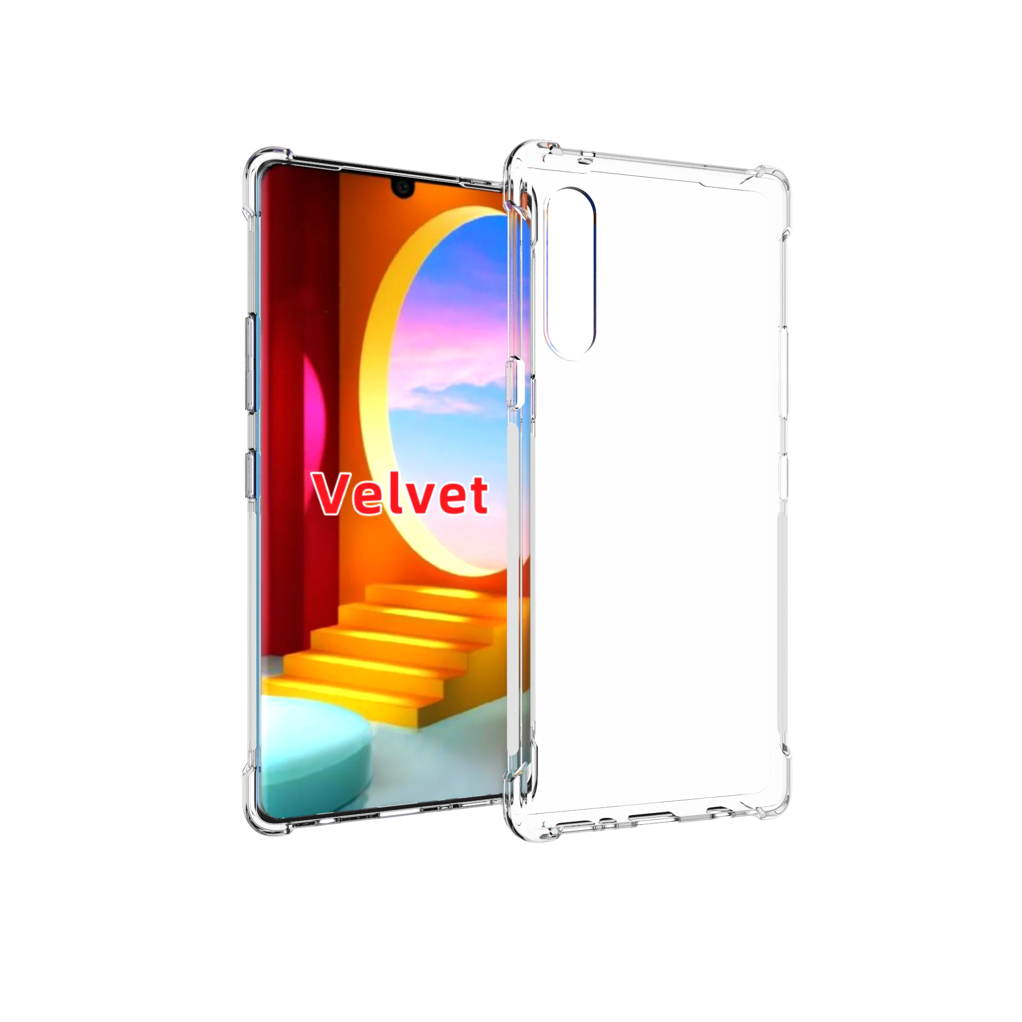 

Four Corner Shockproof Soft TPU Bumper Case For LG Velvet, Transparent