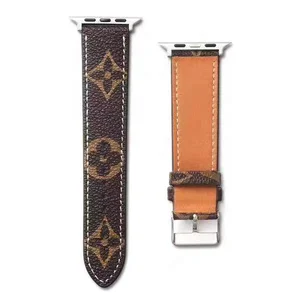 High Quality Luxury Leather Band for Apple Watch 42mm 38mm, Elegant Designer Leather Bands Wrist Straps for iWatch 5 4 3 2 1 2