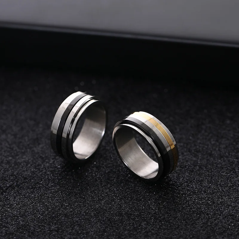 

Wholesale Anillos De Acero Inoxidable Al Mayor Hiphop Gothic Punk 3 Colors Mixed Rotating Stainless Steel Rings For Men