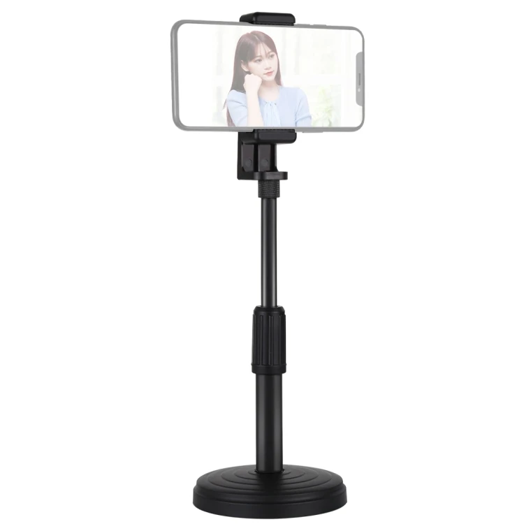 

Mini Portable Smartphone Clamp Cell Personalized Desktop Tripod Stand PULUZ Round Base Desktop Mount with Phone Clamp