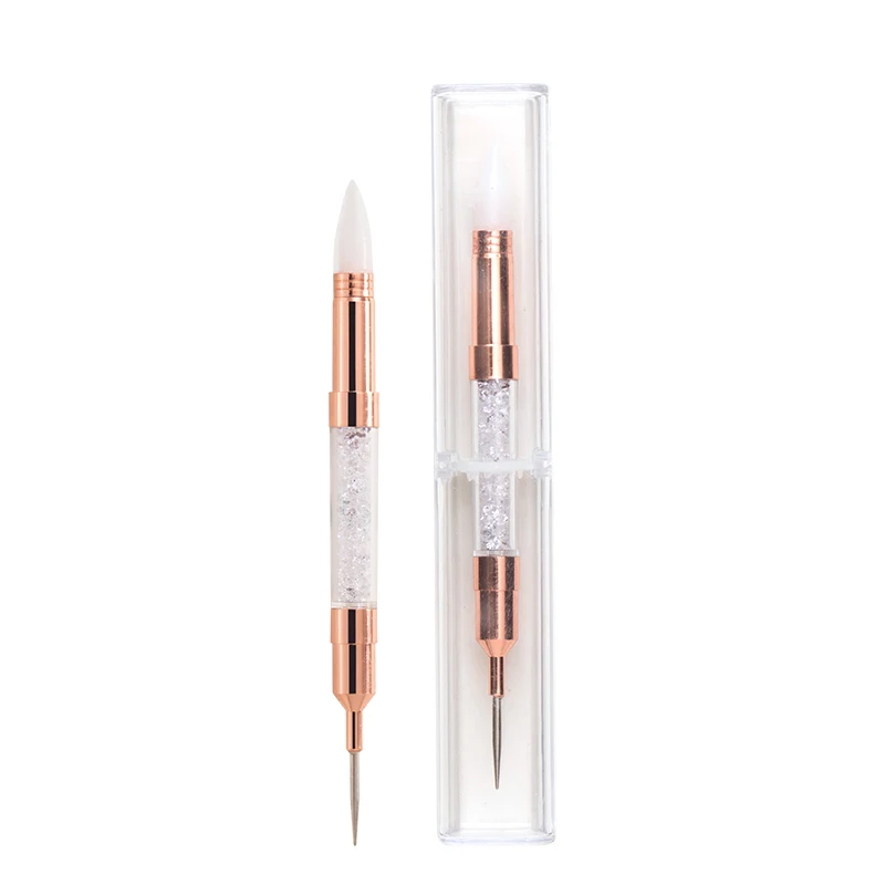 

Rose Gold Dual Ended Rhinestone Picker Dotting Pen Wax Tip Nail Art DIY Decoration Tool, Customized