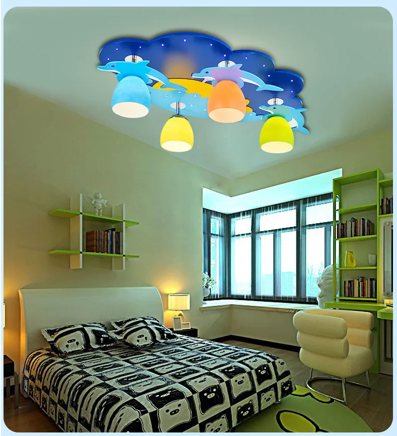 Hot Selling Creative Kids Room Ceiling Lamp Children Bedroom Dolphin Led Ceiling Light 40 watt