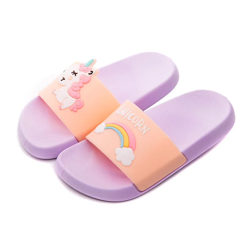 

Kids Unicorn Slide Sandals Non-Slip Summer Beach Water Shoes Boys Girls Shower Pool Slippers, Yellow,pink, black