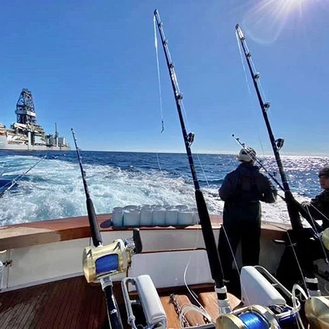 

130 lbs tuna multi peace rod saltwater big game rod and reel heavy fiberglass big game fishing trolling rod, Blue