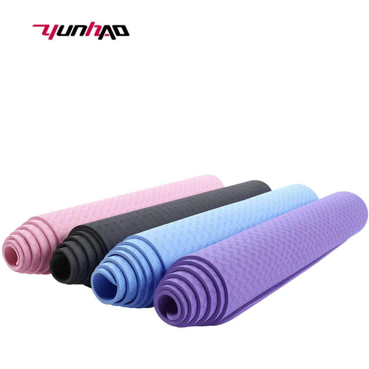 

YC Extra Thick Non Slip Yoga Mat Eco Friendly TPE Fitness Exercise Mat With Carrying Strap For Yoga, Pilates, Customized color