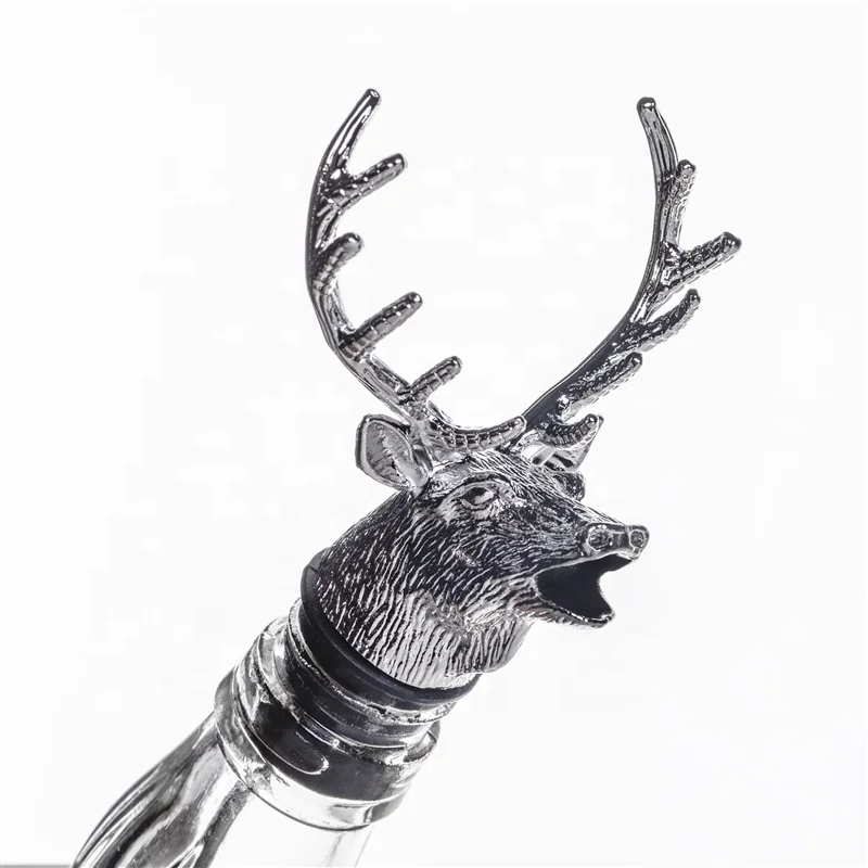 
Amazon Wine Aerator Decanter Stag Deer Head Wine Stopper with Silicone Rubber Fitting Deer Wine Pourer 